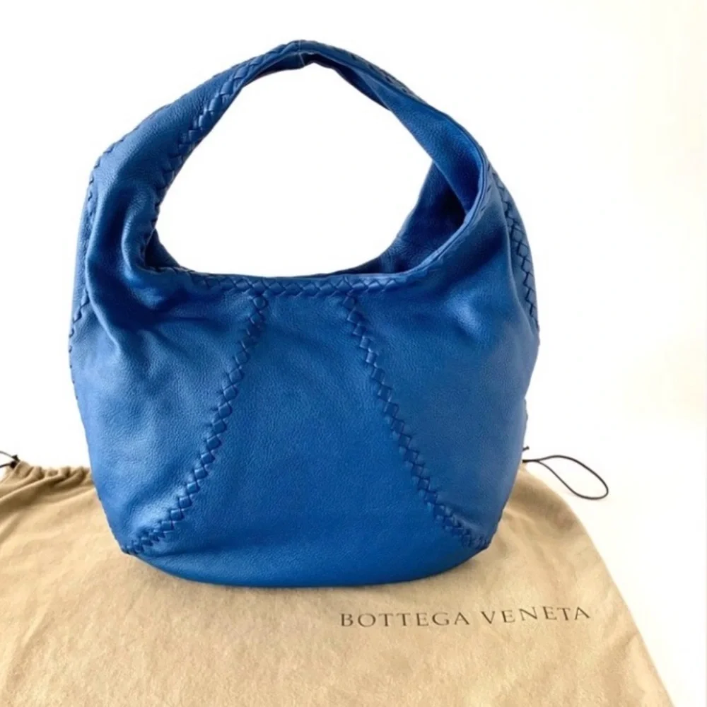 Bottega Veneta Blue Woven Hobo Bag